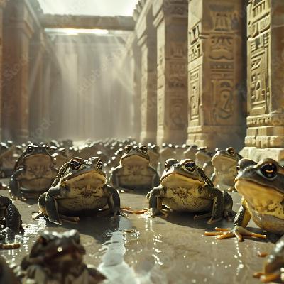 Exode 8 : 1-8 La deuxième plaie d'Egypte, l'invasion des grenouilles Exode 8 : 1-8 La deuxième plaie d'Egypte, l'invasion des grenouilles