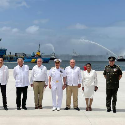 Inauguración de obras del puerto de Coatzacoalcos