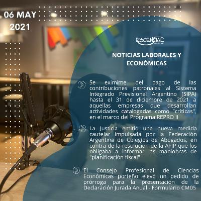 NOVEDADES LABORALES Y ECONÓMICAS 06/05/2021