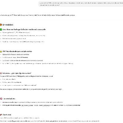 El garbage collector de php no vale nada