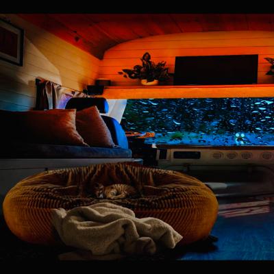 Pull The RV Over & Sleep at This Pit Stop Until The Rain Let's Up (With Cars Zipping by)