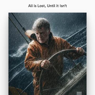 All is Lost, Until it Isn’t. All is Lost, Until it Isn’t.
