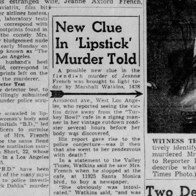 The Murder of Jeanne French aka "The Red Lipstick Murder"