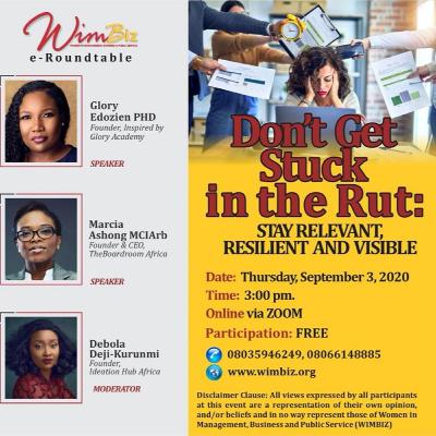 WIMBIZ e-Roundtable (September) Webinar - Don’t Get Stuck in the Rut: Stay Relevant, Resilient and Visible