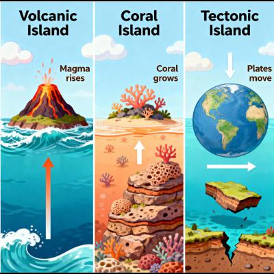 How are Islands made? - From Lava, Coral and Crust