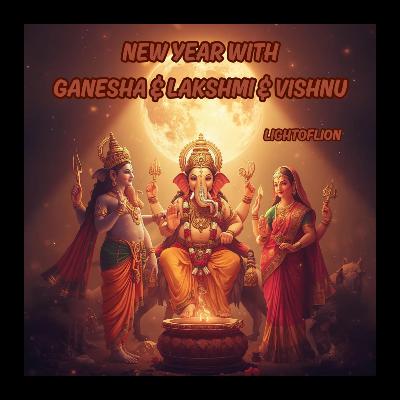 Happy New Year With Ganesha & Lakshmi & Vishnu Happy New Year With Ganesha & Lakshmi & Vishnu