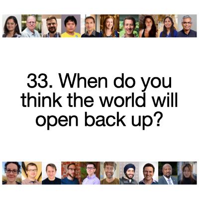 [S2 Re-sliced] 33. When do you think the world will open back up?