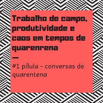 #1 Pílula - Conversas de Quarentena | Trabalho de campo, produtividade e tempo durante a pandemia.