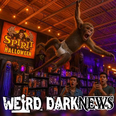 SCARY MONKEY BUSINESS: Escaped Monkey Swings from Rafters in Spirit Halloween Store SCARY MONKEY BUSINESS: Escaped Monkey Swings from Rafters in Spirit Halloween Store