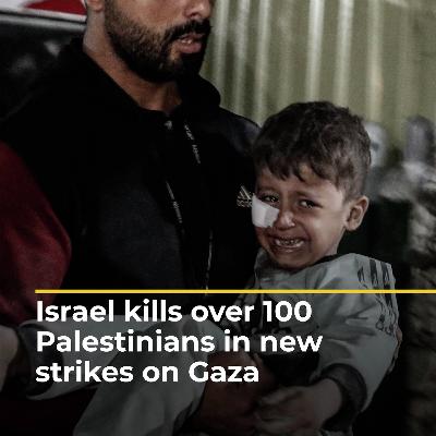 Israel kills over 100 Palestinians in new strikes on Gaza | AJ#shorts