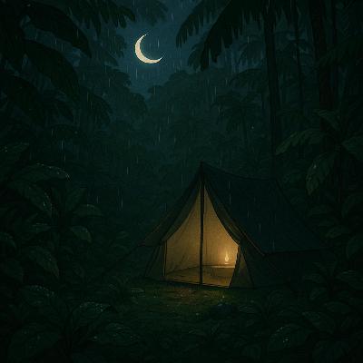 Tropical Rainforest Ambience 🏕️🌙 nature sounds for sleep , rain on leaves & cozy