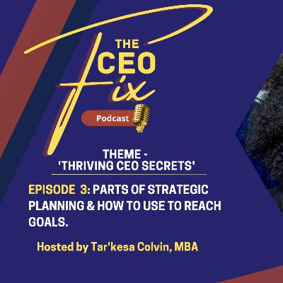 Episode 3: Parts of Strategic Planning & how to use to reach goals. (Theme: 'Thriving CEO Secrets') Episode 3: Parts of Strategic Planning & how to use to reach goals. (Theme: 'Thriving CEO Secrets')