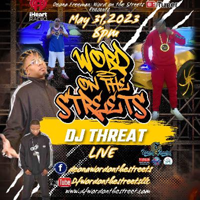 The enfamous Dj Threat chopping it up with your girl, tonight at 8pm The enfamous Dj Threat chopping it up with your girl, tonight at 8pm