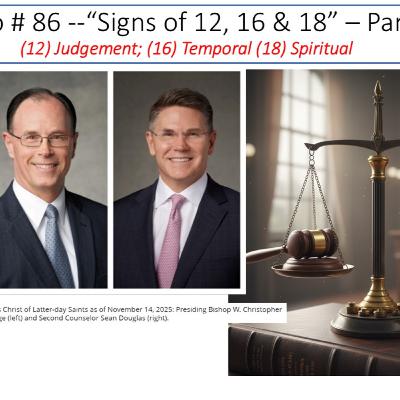 Video # 86b --“Signs of 12, 16 & 18” – Part 5 - (12) Judgement; (16) Temporal (18) Spiritual