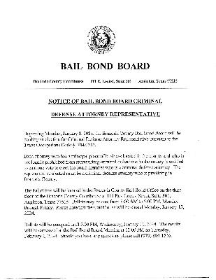 Bail Bond Board Criminal Defense Attorney Representative Election 2024