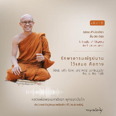 รักษาอารมณ์รูปนามไว้เสมอ คือทาง Abide with form and mind continuously: this is the Path