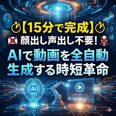 【15分で完成】顔出し声出し不要!AIで動画を全自動生成する時短革命 【15分で完成】顔出し声出し不要!AIで動画を全自動生成する時短革命