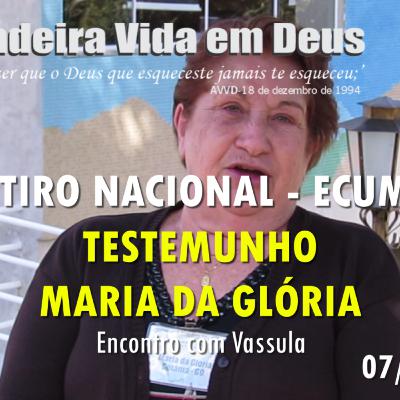 AVVD - XVI RETIRO NACIONAL - 20240707 - TESTEMUNHO: MARIA DA GLÓRIA - ENCONTRO COM VASSULA AVVD - XVI RETIRO NACIONAL - 20240707 - TESTEMUNHO: MARIA DA GLÓRIA - ENCONTRO COM VASSULA