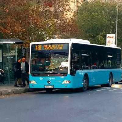 ASMR Public Transport in Istanbul | 43R - ÖHO | Mercedes-Benz Conecto | Full ride Bus Trip | White Noise Bus