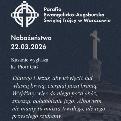 Niedziela ze Słowem, rozważanie z nabożeństwa 22 marca 2026