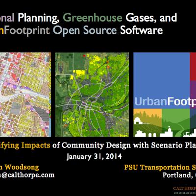 Regional Planning, Greenhouse Gases, and UrbanFootprint open source software