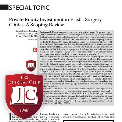 "Investment in Plastic Surgery Clinics" with David Stepien, MD - Oct. 2025 Journal Club
