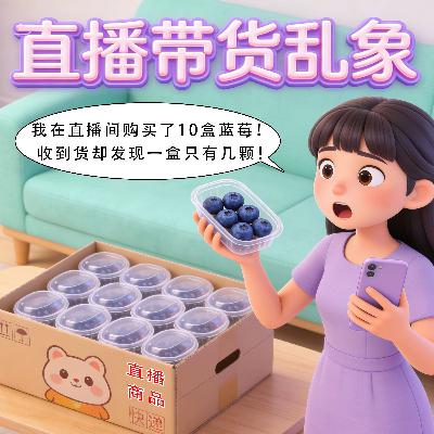 女子“直播间”买10盒蓝莓到手后每盒不足5颗？网友：这已经是直播带货的常态了！