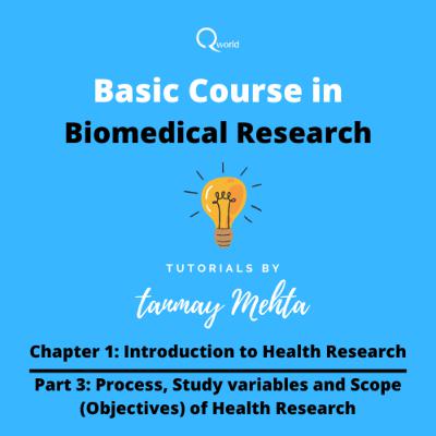 Chapter 1: Introduction to Health Research: Part 3 Process, Study variables and Scope (Objectives) of Health Research