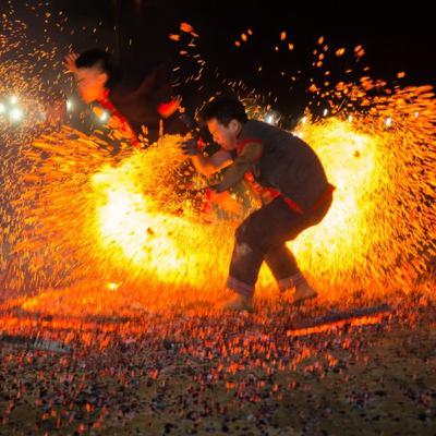 Fire dance of Red Dao in Dien Bien province