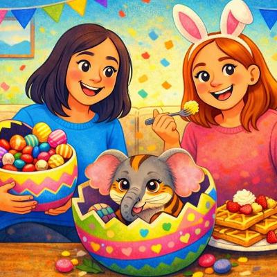 Våfflor, påsk och kaniner