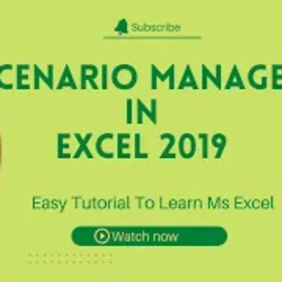 Scenario manager in Excel | Ms Excel 2019 | BPA Educators | What-if analysis