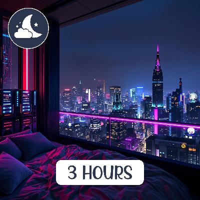 3 Hours of Rainy Nights in Cyber Metropolis: Rain Sounds and Ambient Music for Sleep | Cyberpunk Balcony Atmosphere