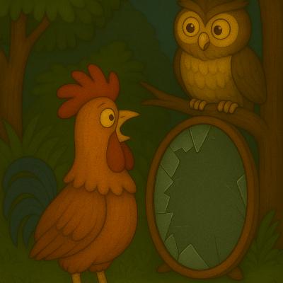 O Galo e o Espelho Quebrado