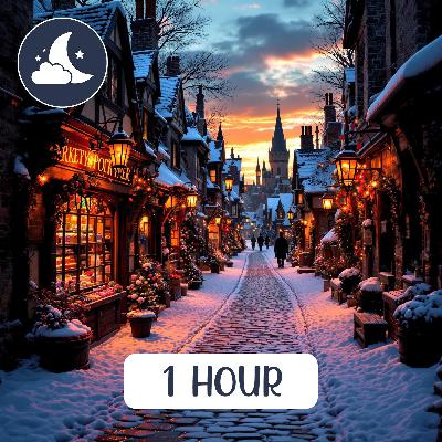 Christmas at Hogsmeade Ambience 🎄 Harry Potter ASMR ⚡ Magical Shops, Gifts 🎁 & Snowfall ❄️