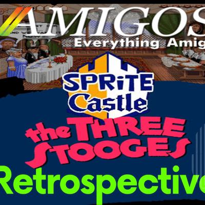 It's the Cinemaware classic Three Stooges! Join 2 stooges for the Amigos/ Sprite Castle SUPERSHOW! It's the Cinemaware classic Three Stooges! Join 2 stooges for the Amigos/ Sprite Castle SUPERSHOW!