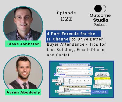 022: 4 Part Formula for the IT Channel to Drive Better Buyer Attendance - Tips for List Building, Email, Phone, and Social 022: 4 Part Formula for the IT Channel to Drive Better Buyer Attendance - Tips for List Building, Email, Phone, and Social
