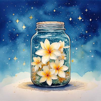 Merak Kavanozu: "Plumeria Çiçeği"