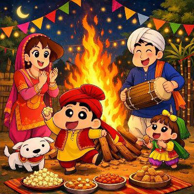 Shinchan ki Punjabi style Lohri party
