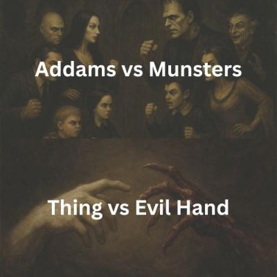 Addams vs Munsters, Thing vs Evil Hand
