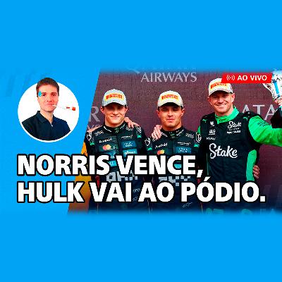 159. Lando Norris vence corrida maluca na Inglaterra, encosta em Piastri e Hulkenberg vai ao pódio.