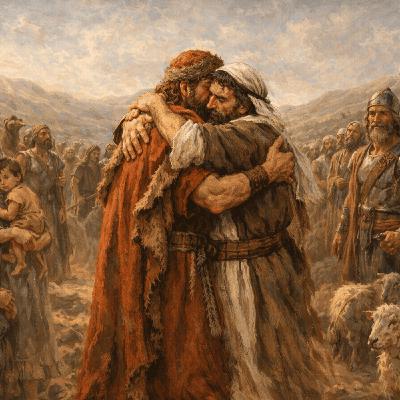 Genèse chapitre 33 : Les Retrouvailles de Jacob et Ésaü Genèse chapitre 33 : Les Retrouvailles de Jacob et Ésaü