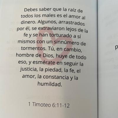 Día 14- Amor para el Alma / 1 Timoteo 6:10-11