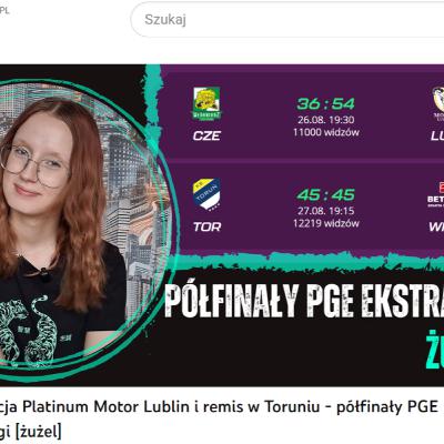 Dominacja Platinum Motor Lublin i remis w Toruniu - półfinały PGE Ekstraligi [żużel]
