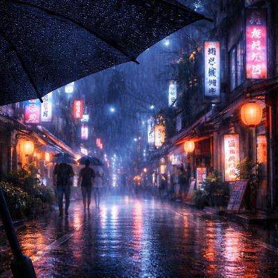 Tokyo Night Rain – 4 Hours