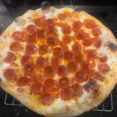 Pepperoni and green peppers, mushrooms, olives, chives! - Episode 328