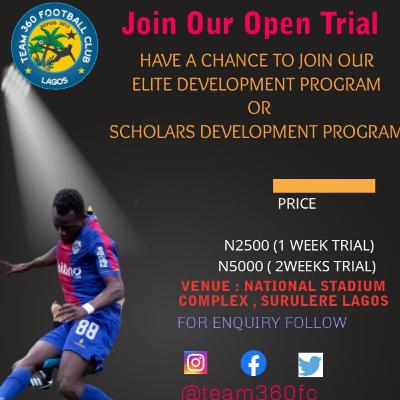 TEAM360 FOOTBALL CLUB OPEN TRIAL 2020 TEAM360 FOOTBALL CLUB OPEN TRIAL 2020