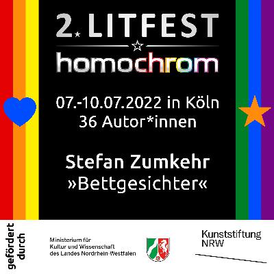 Stefan Zumkehr liest aus »Bettgesichter« beim 2. Litfest homochrom, 10.07.2022, 13:00 Stefan Zumkehr liest aus »Bettgesichter« beim 2. Litfest homochrom, 10.07.2022, 13:00