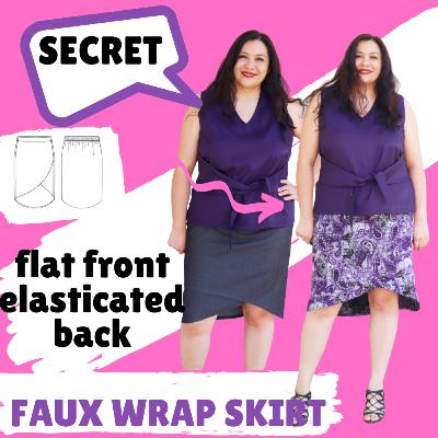 My unseen SECRET: Flat front, YOGA BACK waistband... COMFY. Castlepoint skirt. Purple capsule.