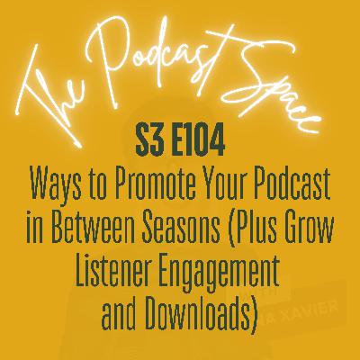 S3 104. Ways to Promote Your Podcast in Between Seasons (Plus Grow Listener Engagement and Downloads)