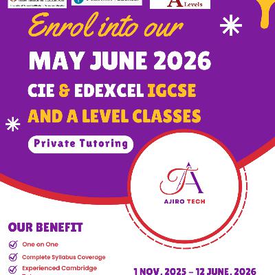 Enrol Now for the May June 2026 CIE IGCSE and A Level Classes!